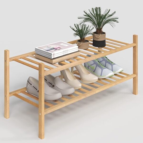 2 Tier shoe rack | Bamboo shoe rack